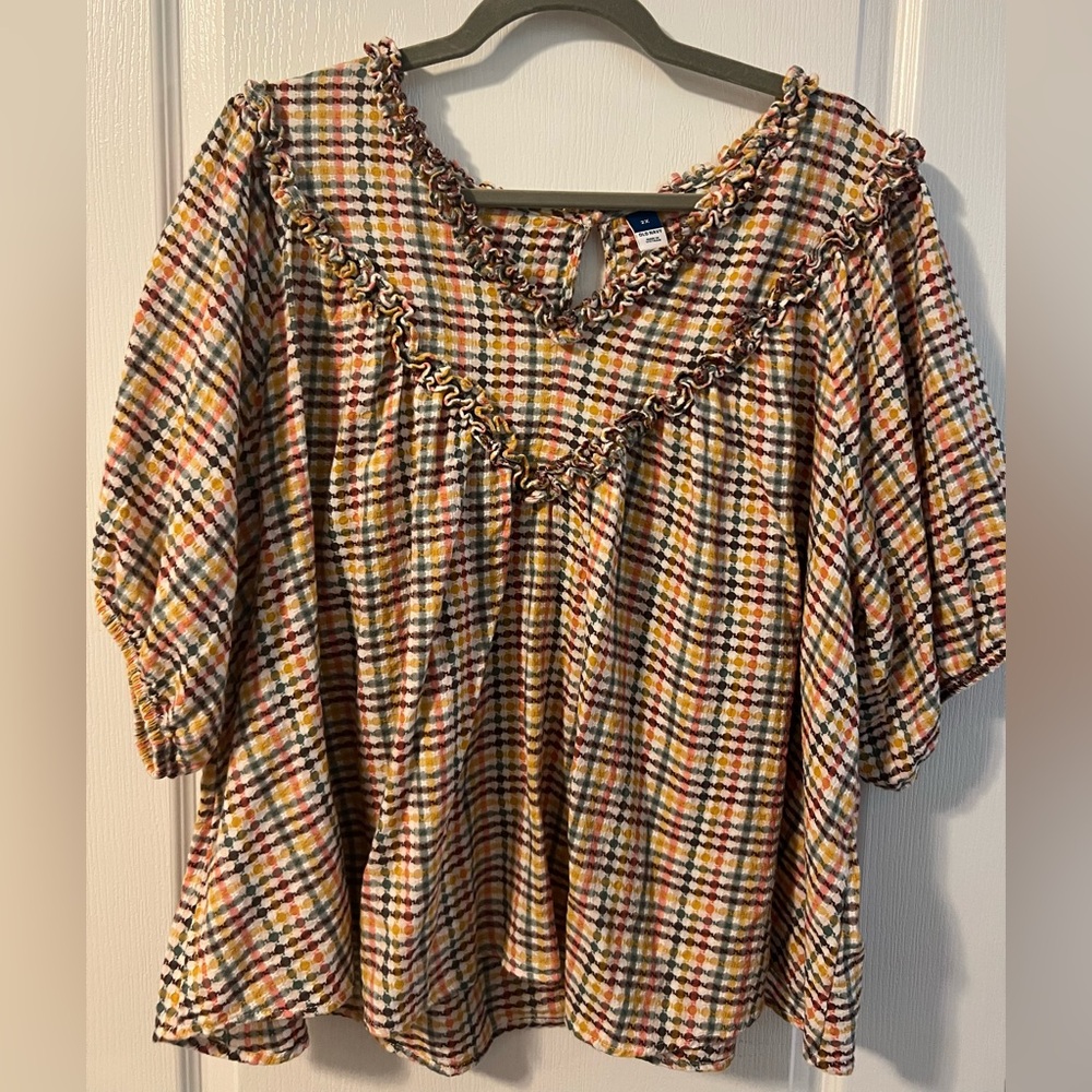 Old Navy Multicolor Plaid Blouse
